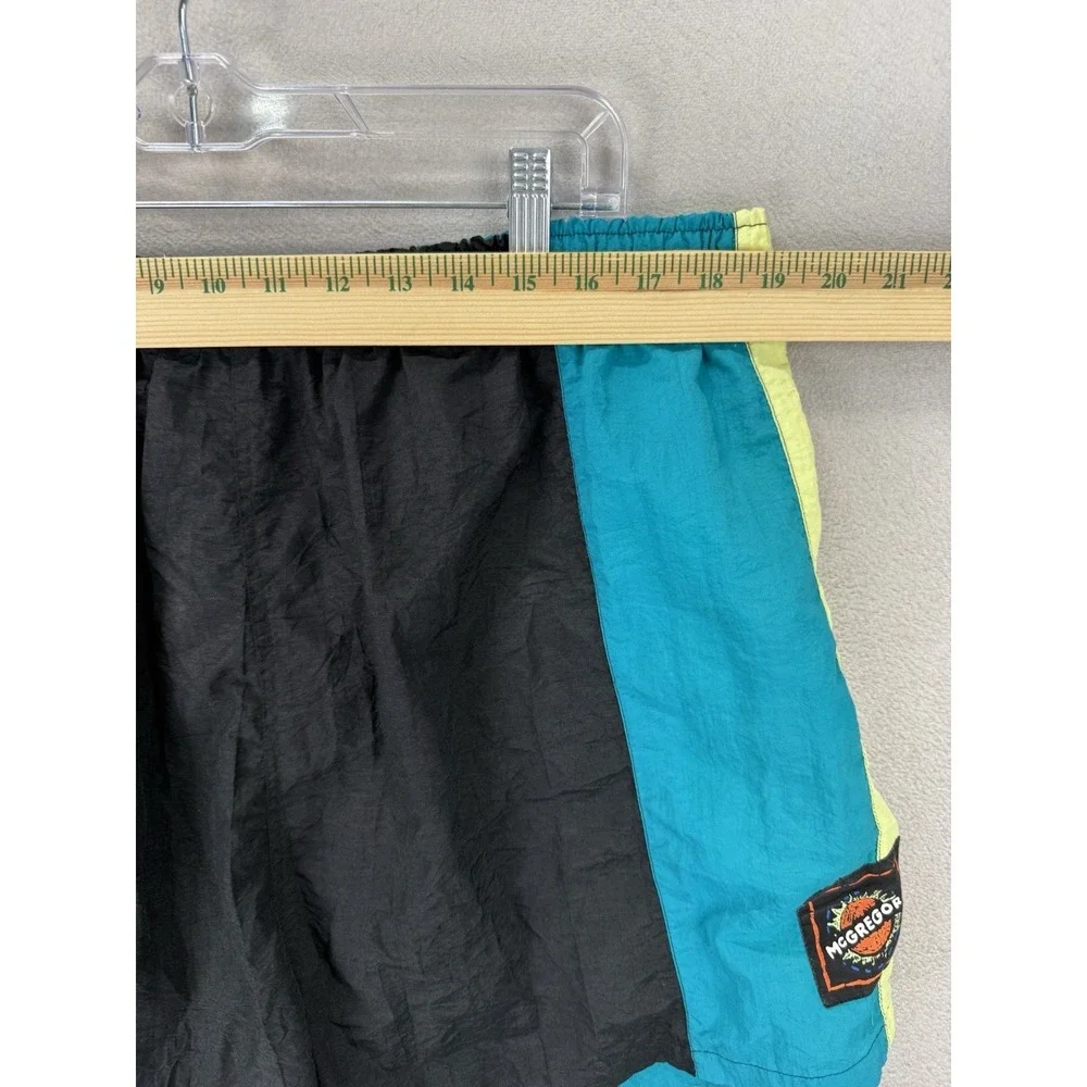Vintage‎ McGregor Maximum Swim Trunks Mens 3X Black Nylon Colorblock Lined Beach